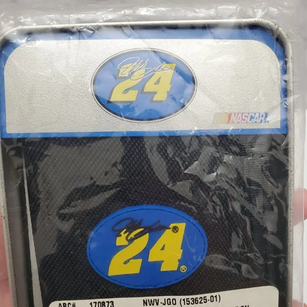 Jeff Gordon NASCAR Wallet In‎ A Tin Nylon #24 Black Woven Nylon Racing NEW